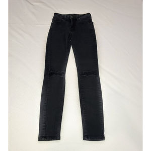 Just USA Black Denim Jeans Women Size 0 Distressed